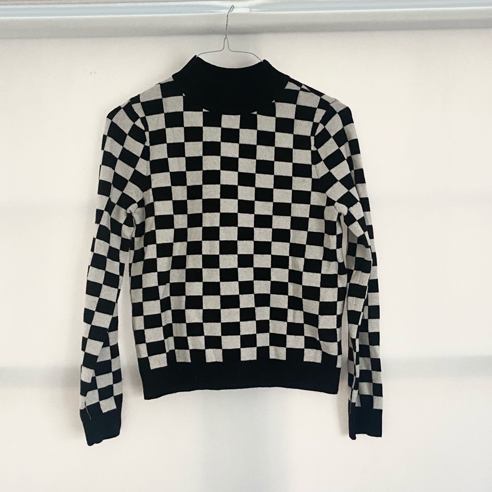 Checkered Mockneck Sweater ♟